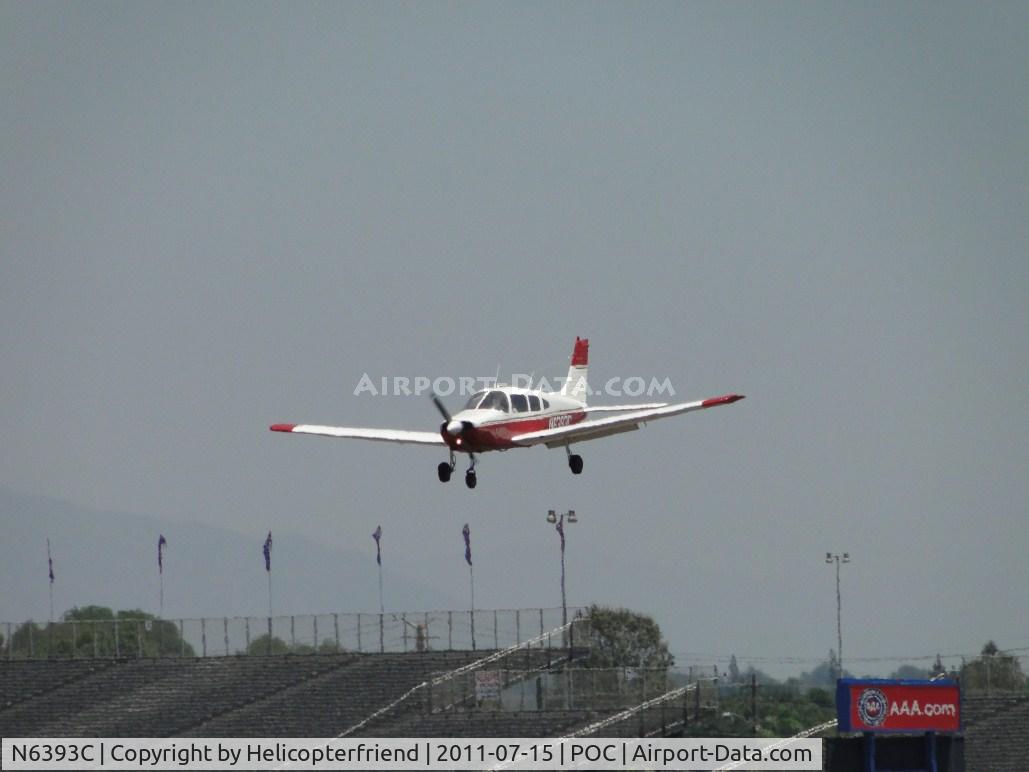 N6393C, 1978 Piper PA-28-161 Cherokee Warrior II C/N 28-7816419, On final to runway 26L