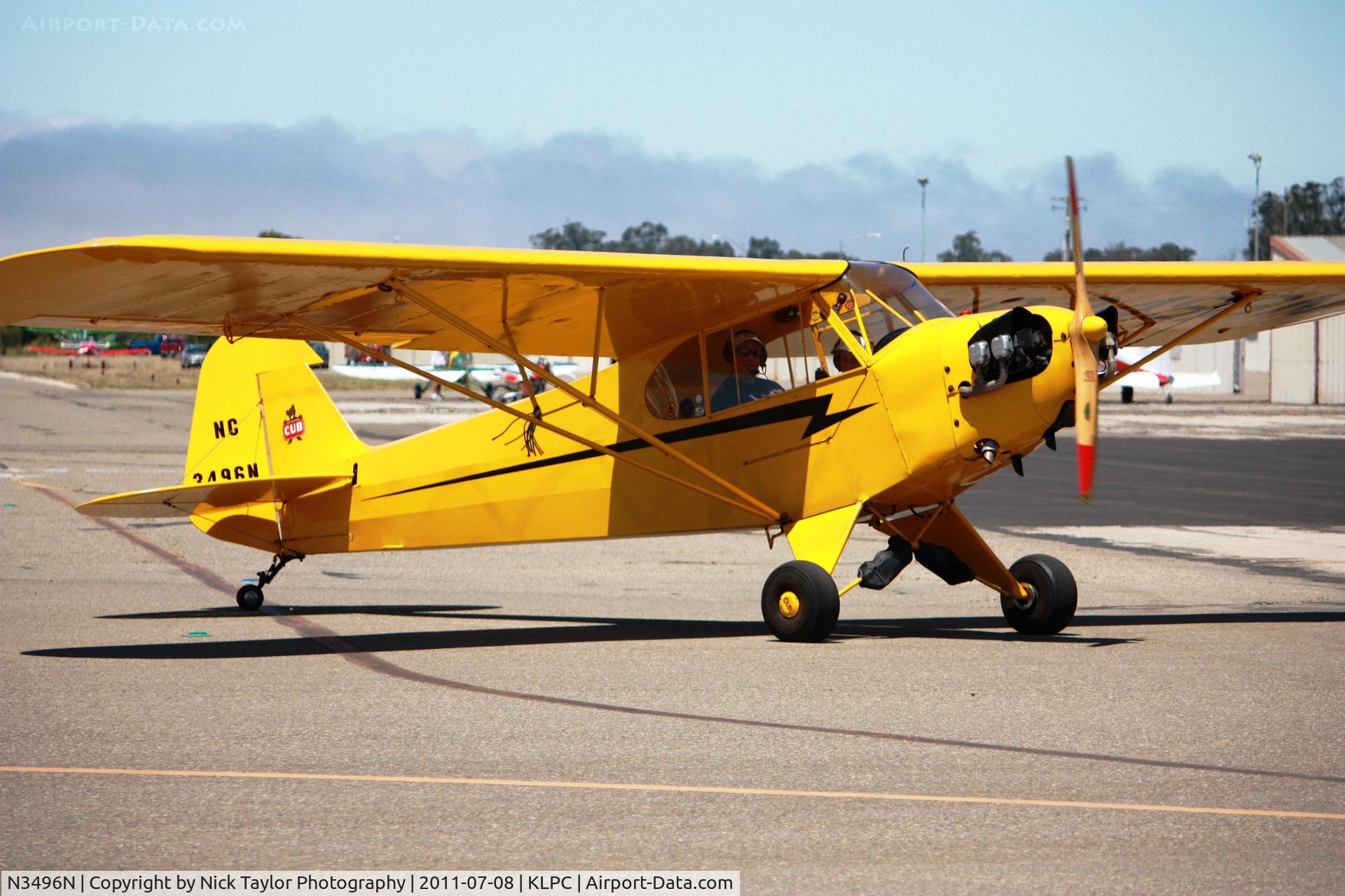 N3496N, 1947 Piper J3C-65 Cub Cub C/N 22723, Lompoc Piper Cub Fly-in 2011