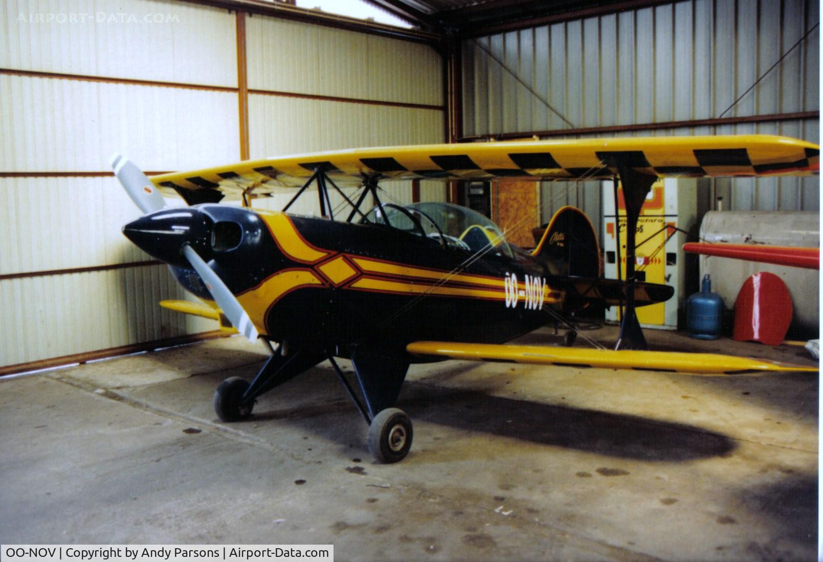 OO-NOV, 1979 Aerotek Pitts S-2A Special C/N 2202, Old scanned print possibly taken Namur in Belgium
