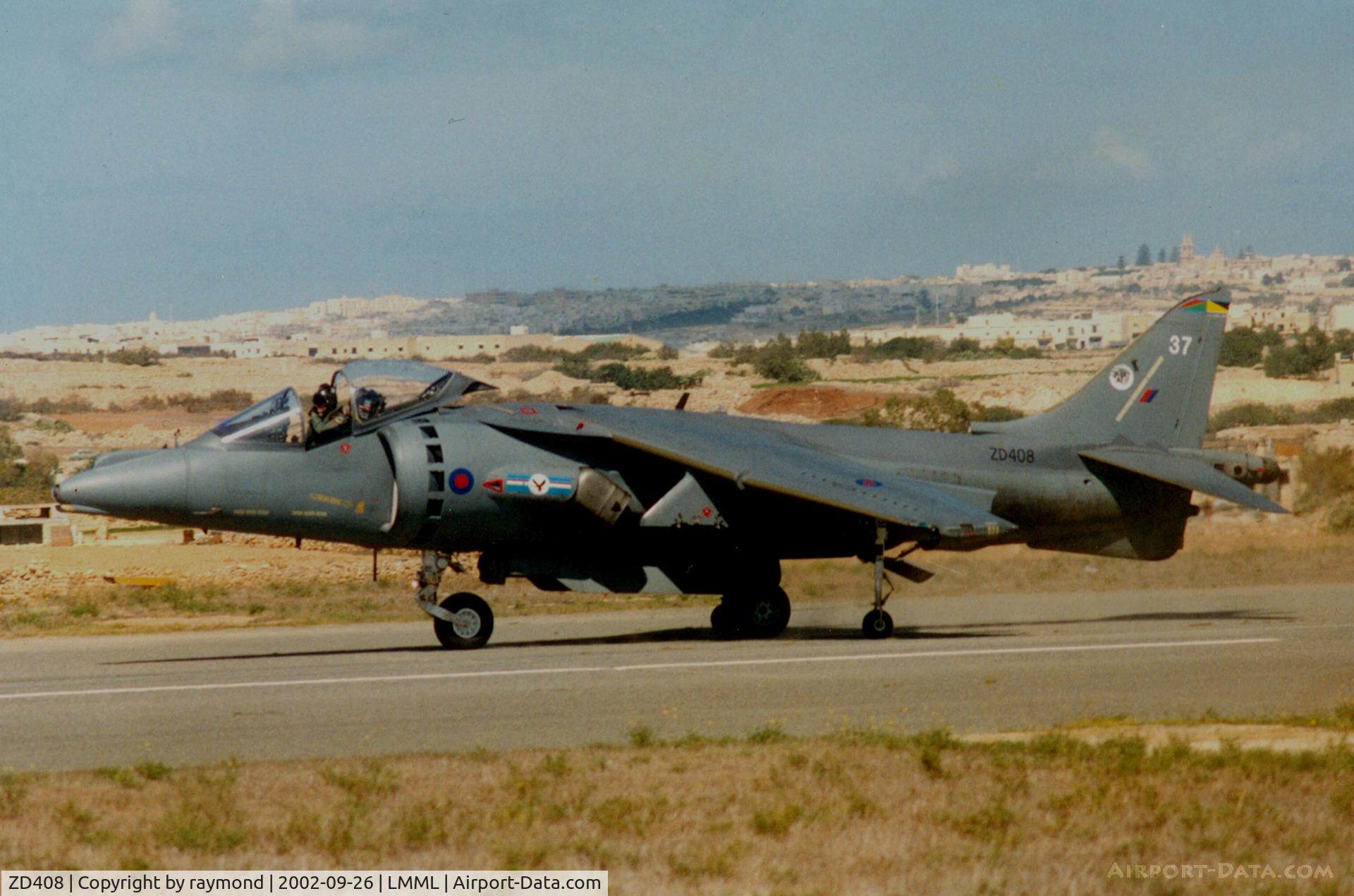 ZD408, 1989 British Aerospace Harrier GR.7 C/N P37, Harrier Gr7 ZD408/37 20Sqd RAF