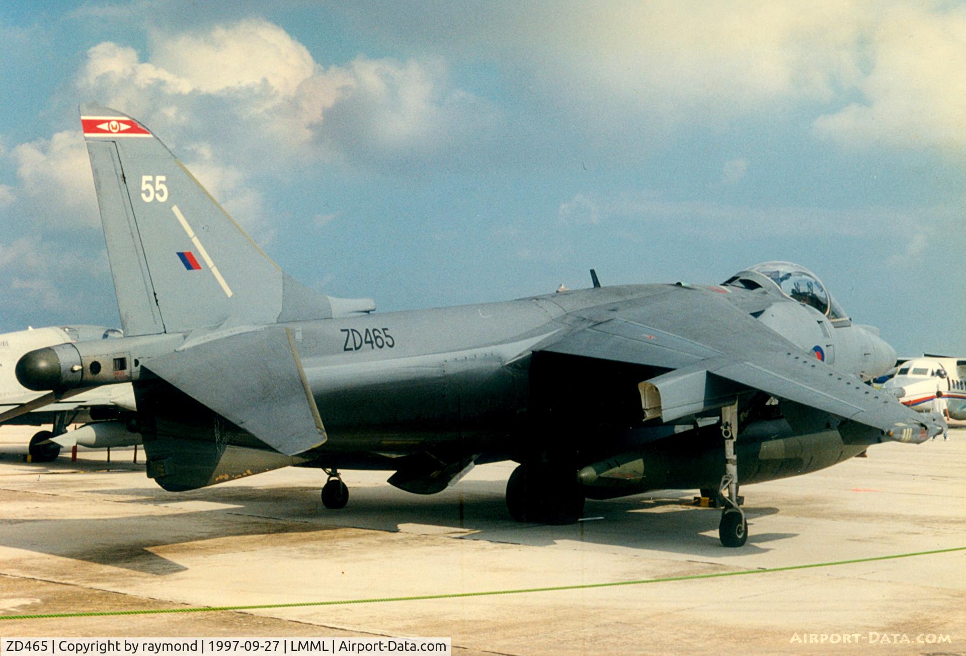 ZD465, 1990 British Aerospace Harrier GR.7 C/N P55, Harrier GR7 ZD465/55 1Sqd RAF