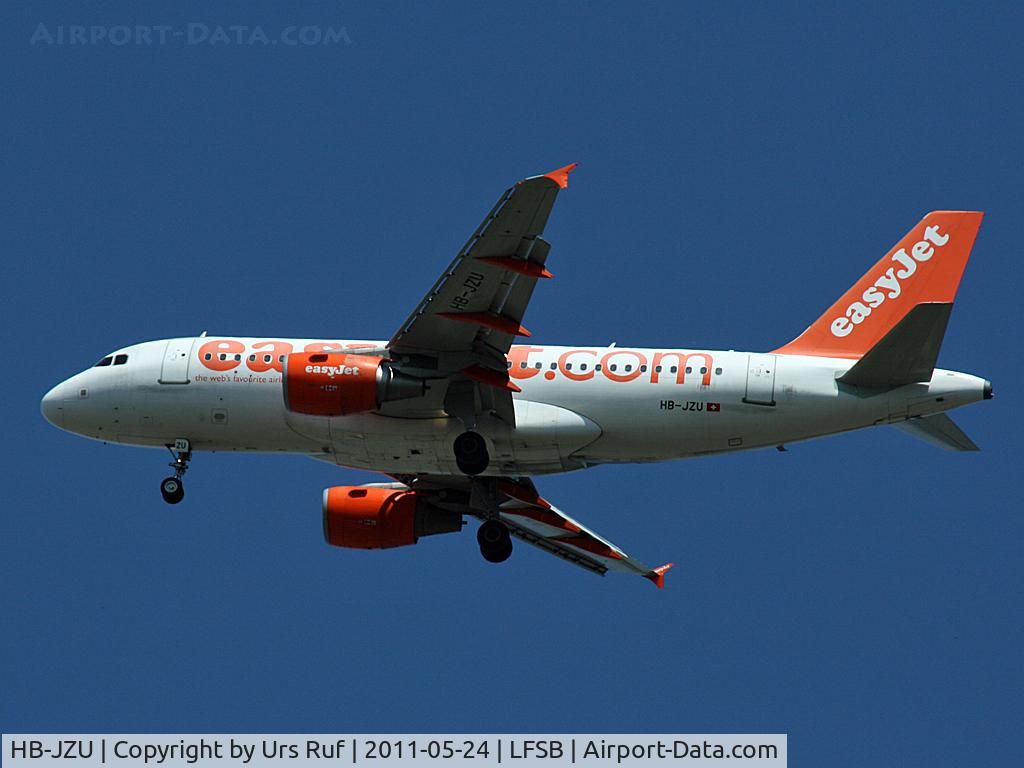 HB-JZU, 2005 Airbus A319-111 C/N 2402, landing on runway 33