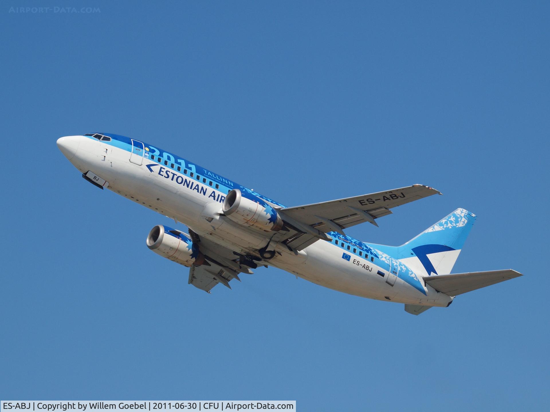 ES-ABJ, 1997 Boeing 737-33R C/N 28873, Take off of Corfu Airport
