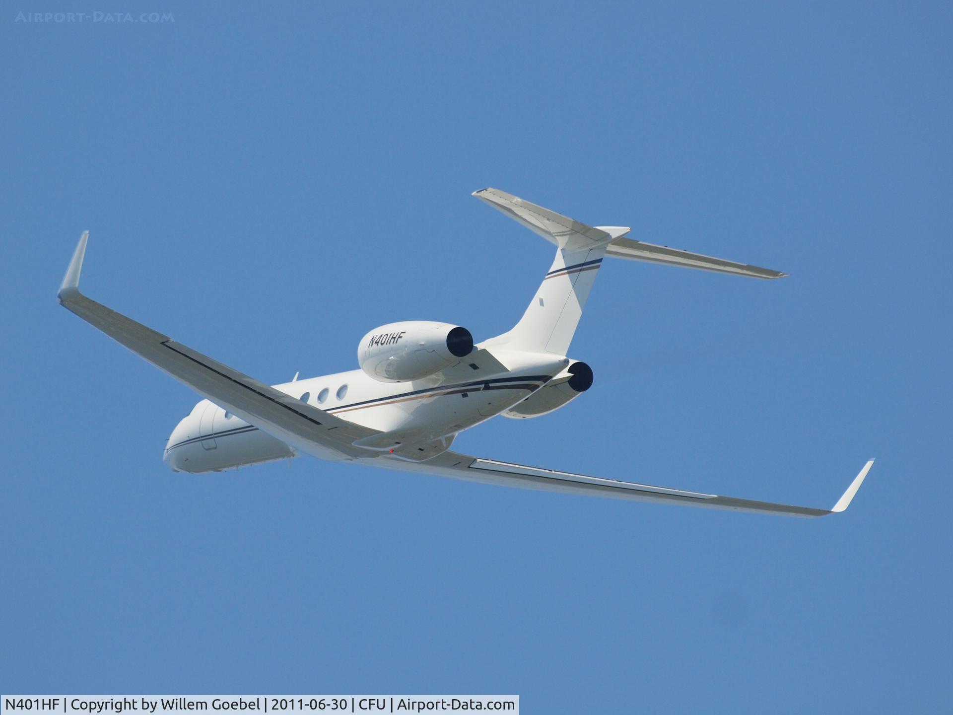 N401HF, 2004 Gulfstream Aerospace G-V C/N 5039, Take off of Corfu Airport