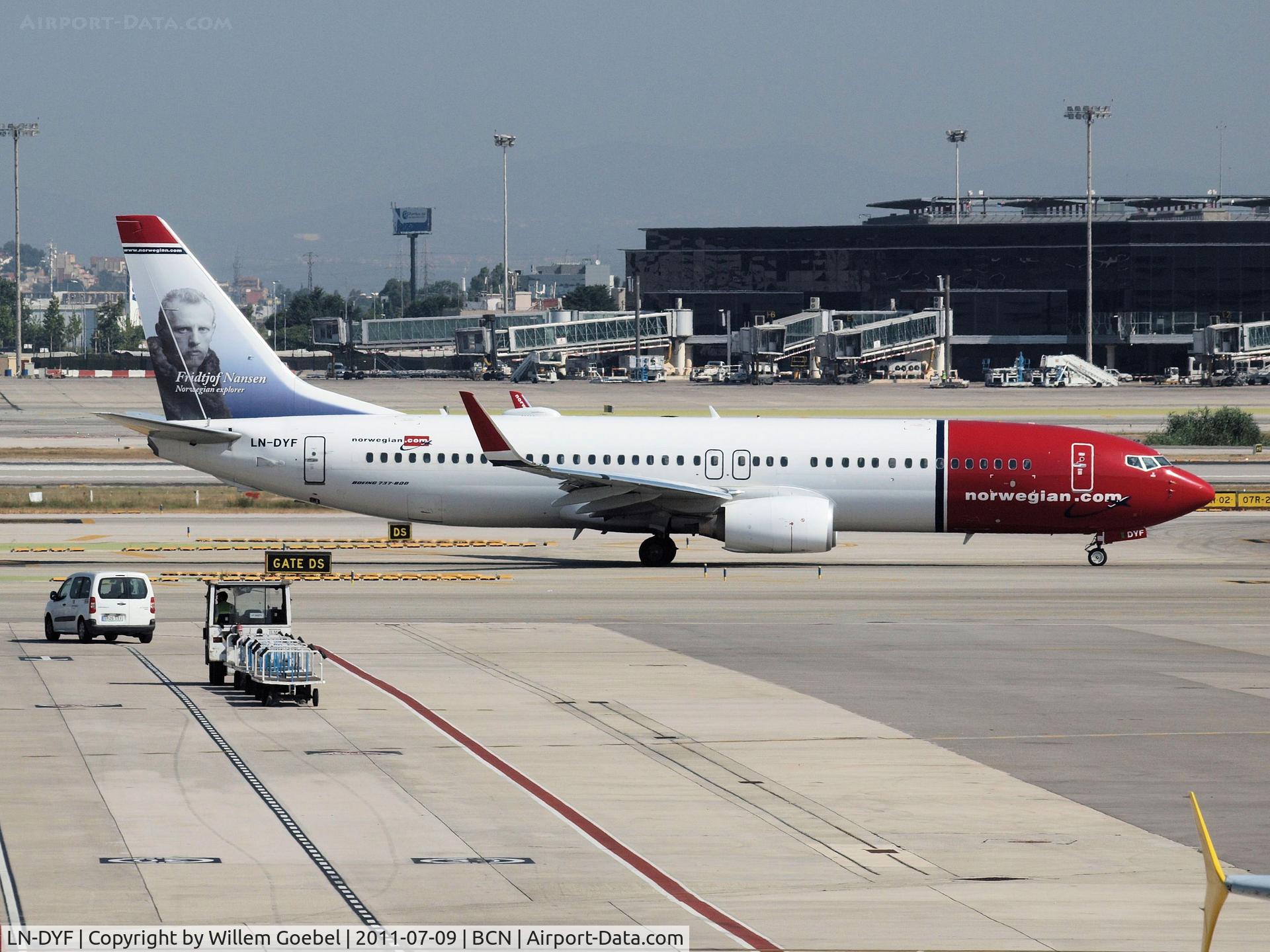 LN-DYF, 2010 Boeing 737-8JP C/N 39004, depart from Barcelona Airport