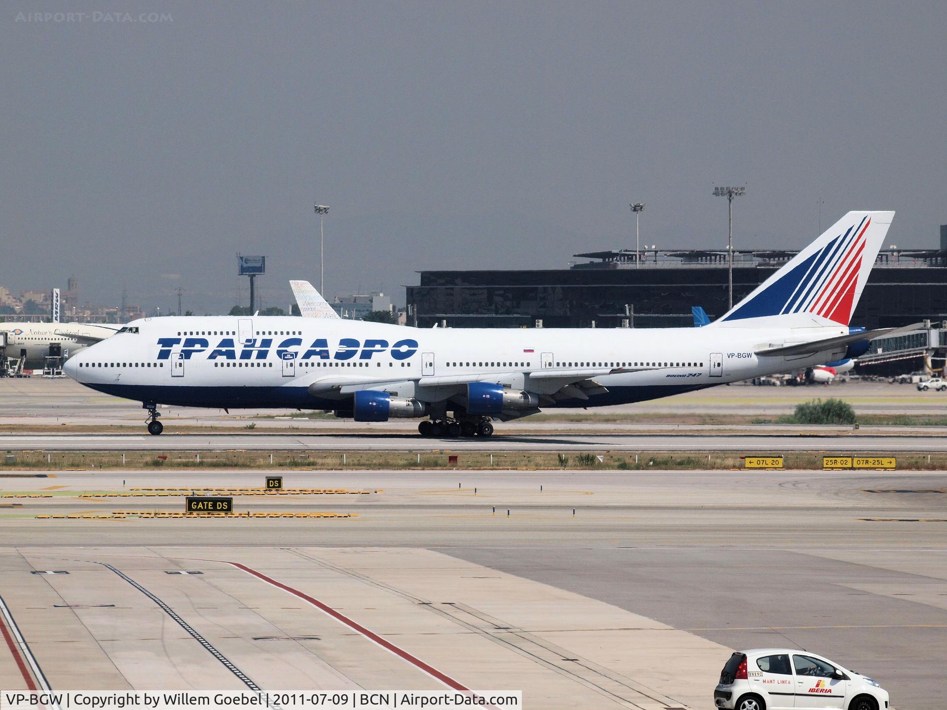 VP-BGW, 1988 Boeing 747-346SR C/N 24019, Arrival on Barcelona Airport