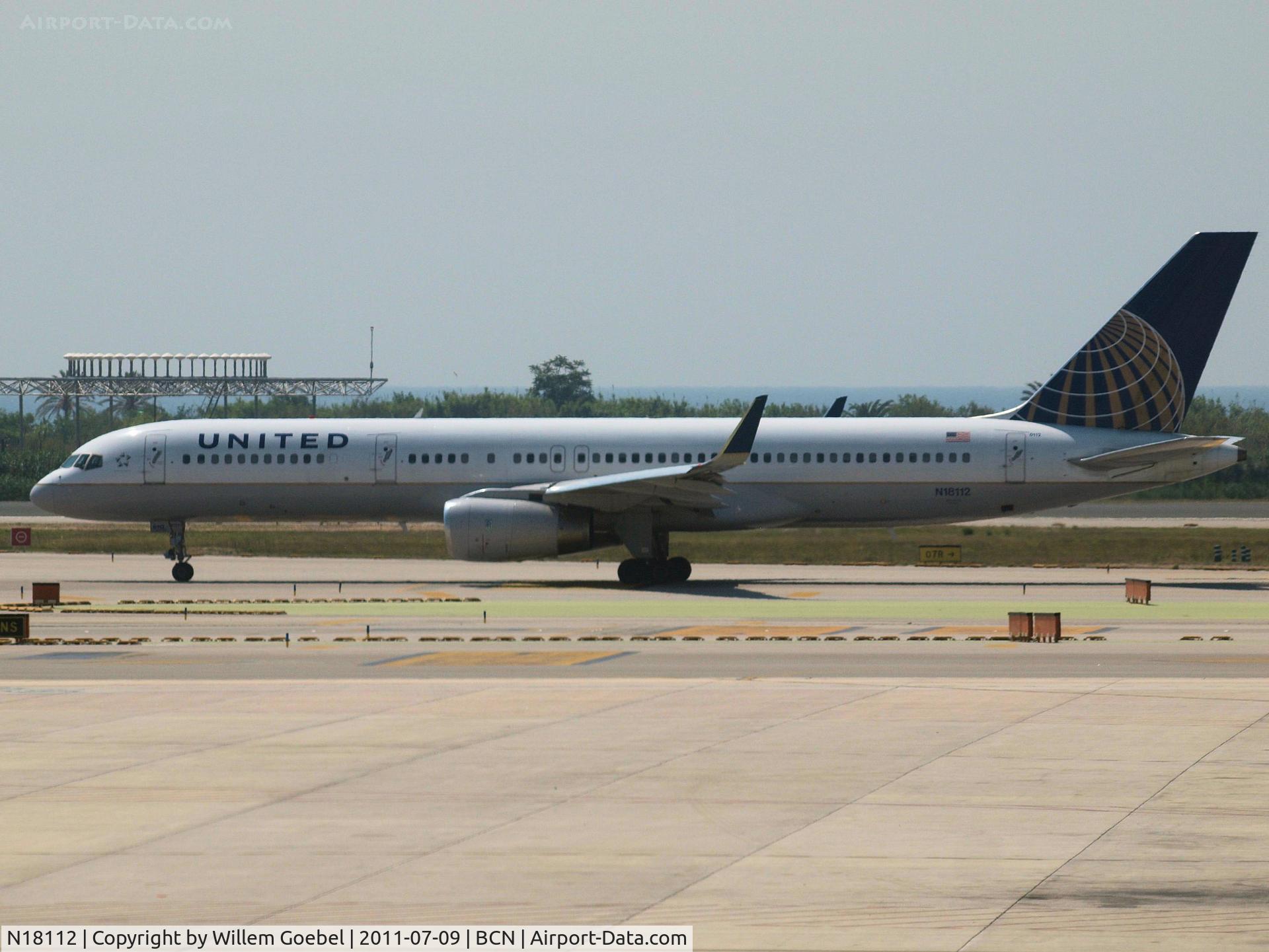 N18112, 1995 Boeing 757-224 C/N 27302, depart from Barcelona Airport