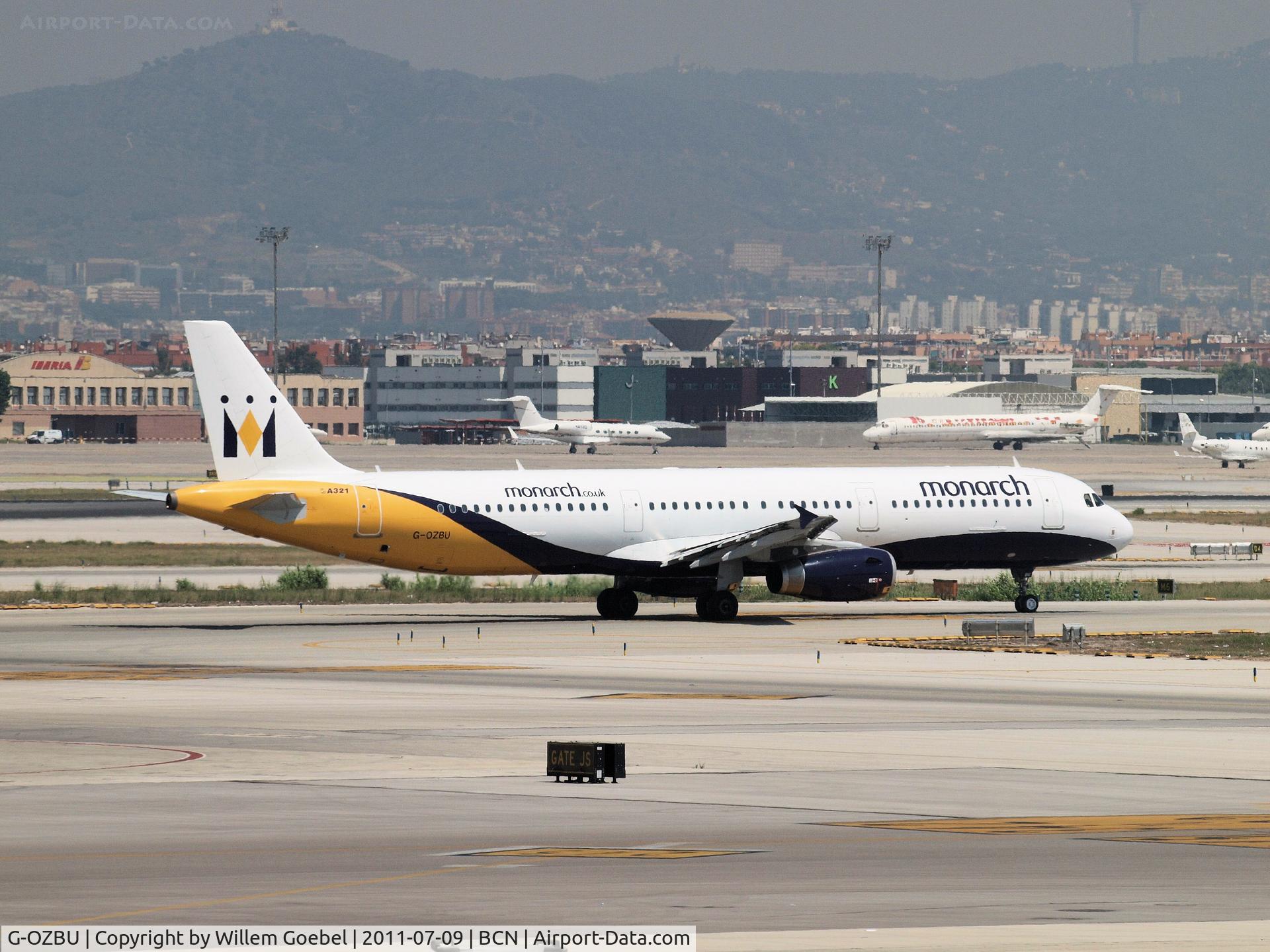 G-OZBU, 2008 Airbus A321-231 C/N 3575, Depart from Barcelona Airport