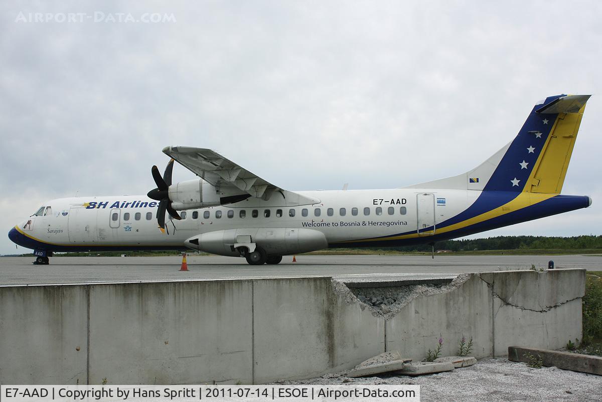 E7-AAD, 1995 ATR 72-212 C/N 464, Visitor from Sarajevo at Örebro Airport
