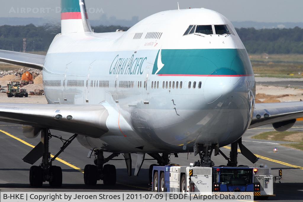 B-HKE, 1991 Boeing 747-412 C/N 25127, feel the power of the truck