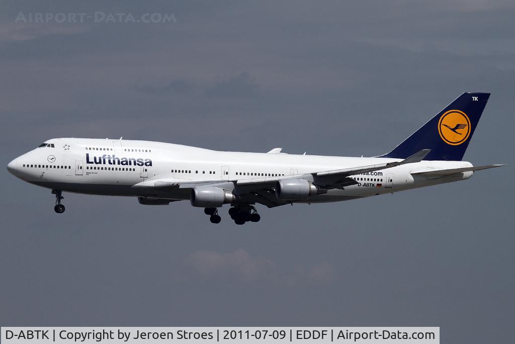 D-ABTK, 2001 Boeing 747-430 C/N 29871, Frankfurt, EDDF, arrival