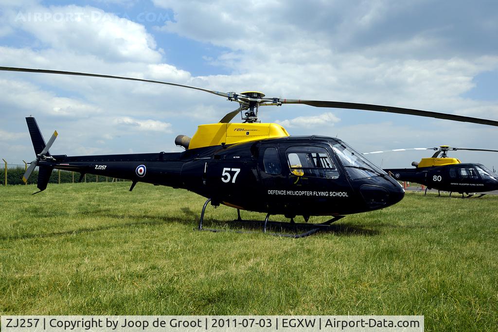 ZJ257, 1997 Eurocopter AS-350BB Squirrel HT1 Ecureuil C/N 2973, two Squirrels were used to transport the Red Arrows pilots from nearby Scampton to Waddington after their display.