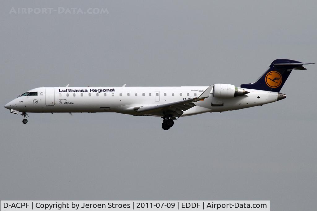 D-ACPF, 2001 Canadair CRJ-701ER (CL-600-2C10) Regional Jet C/N 10030, Frankfurt, EDDF, arrival