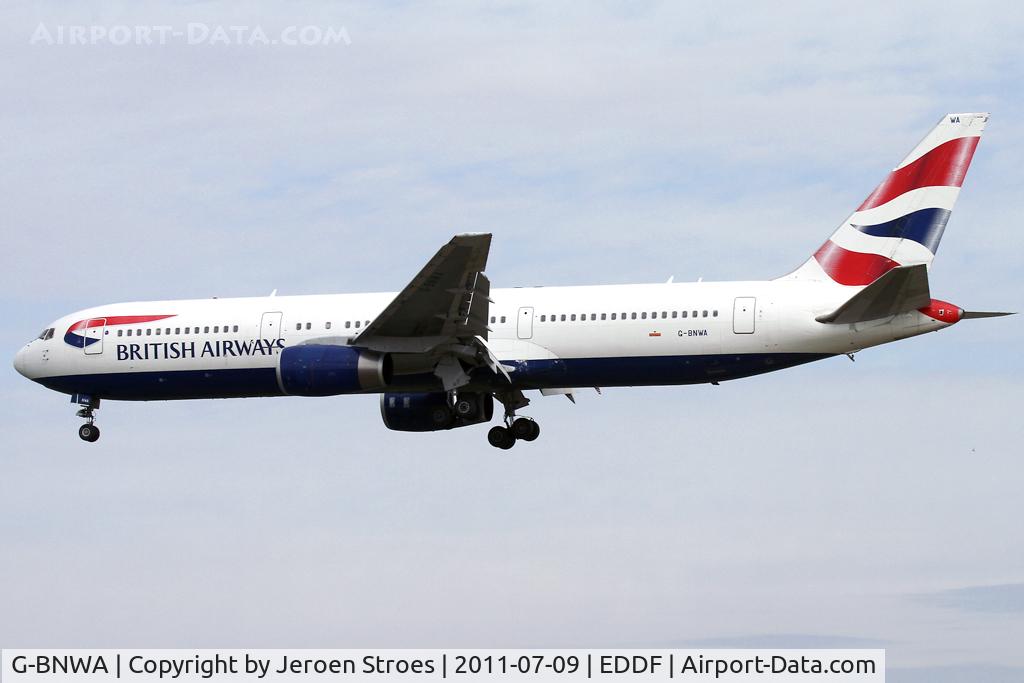 G-BNWA, 1989 Boeing 767-336 C/N 24333, Frankfurt, EDDF, arrival