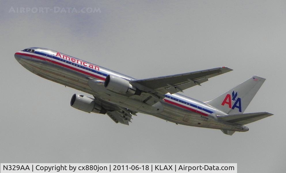 N329AA, 1987 Boeing 767-223 C/N 22329, B767-223 of American Airlines leaving LAX