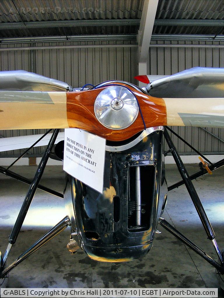 G-ABLS, 1931 De Havilland DH.80A Puss Moth C/N 2164, close up detail of the nose, powered by a de Havilland Gipsy Major 1C 4-cylinder aircooled inline engine producing 120 hp
