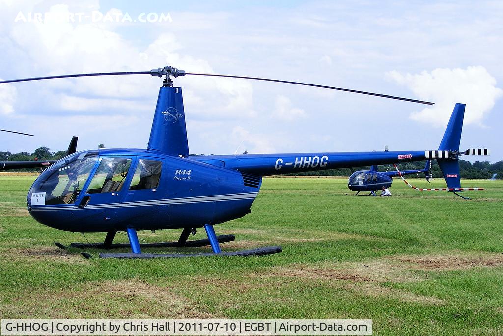 G-HHOG, 2004 Robinson R44 Clipper II C/N 10584, being used for ferrying race fans to the British F1 Grand Prix at Silverstone