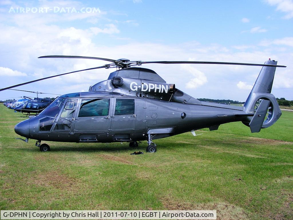 G-DPHN, 1988 Aerospatiale SA-365N-1 Dauphin 2 C/N 6307, being used for ferrying race fans to the British F1 Grand Prix at Silverstone