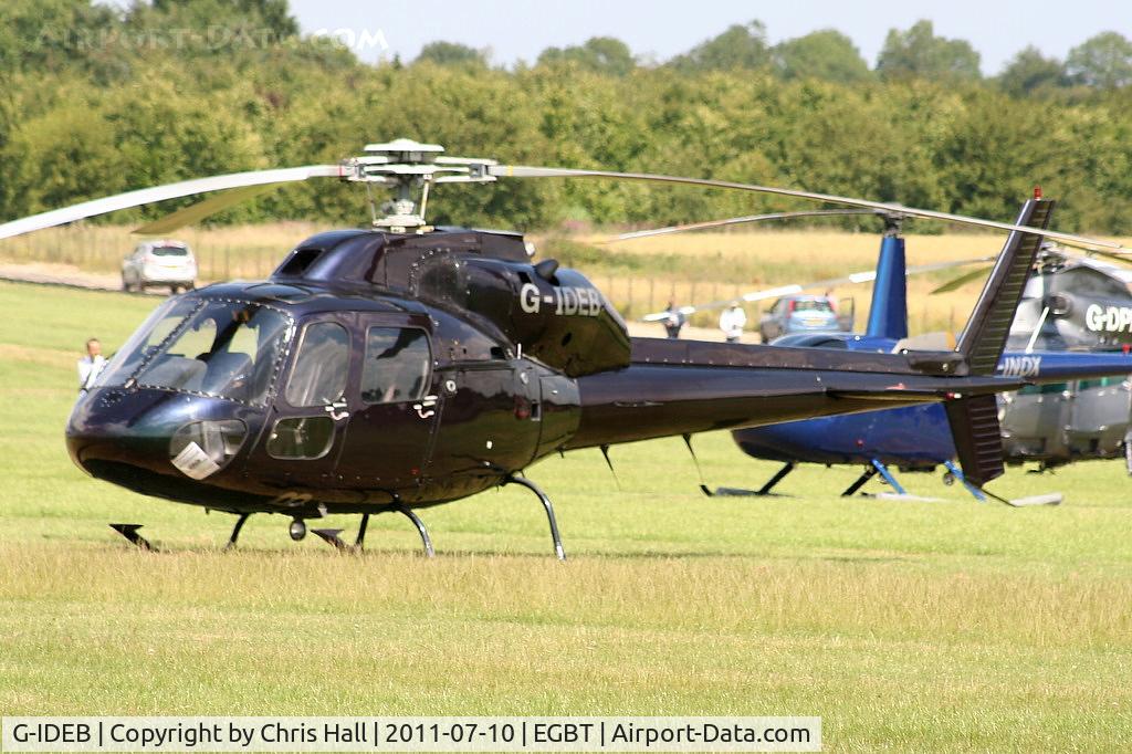 G-IDEB, 1982 Aerospatiale AS-355F-1 Twin Ecureuil C/N 5192, being used for ferrying race fans to the British F1 Grand Prix at Silverstone