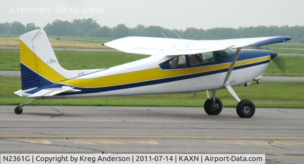 N2361G, 1958 Cessna 182B Skylane C/N 51661, A Cessna 182B Skylane converted to a taildragger? Never heard of that before..cool nonetheless! Taxiing for an engine run-up.