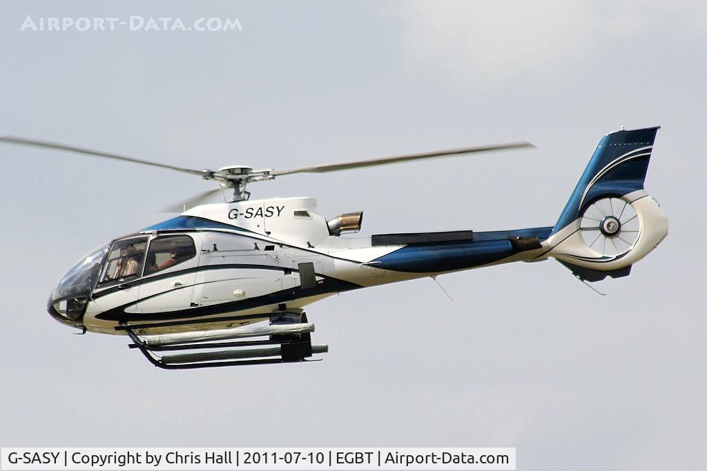 G-SASY, 2009 Eurocopter EC-130B-4 (AS-350B-4) C/N 4760, being used for ferrying race fans to the British F1 Grand Prix at Silverstone