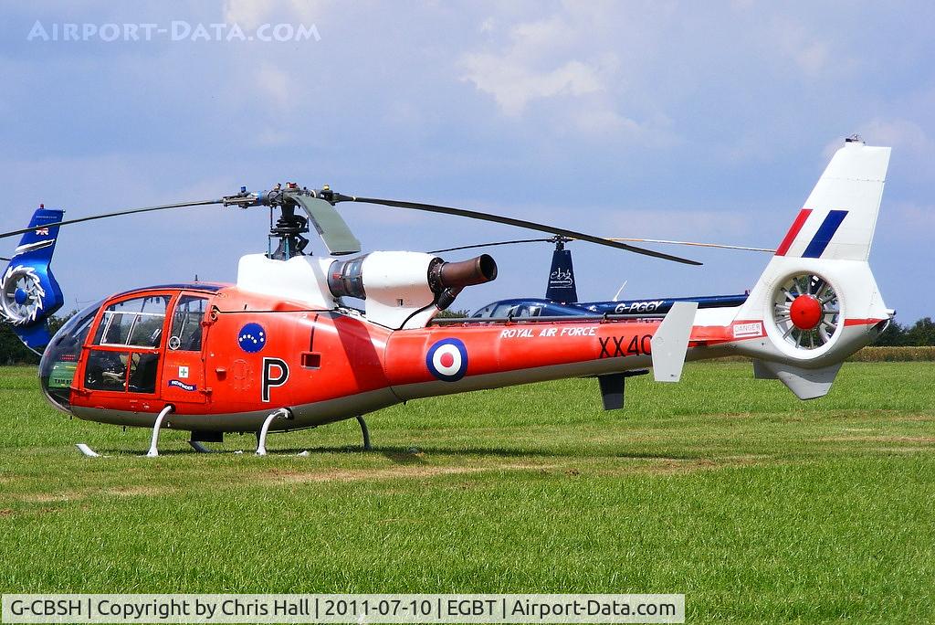 G-CBSH, 1975 Westland SA-341D Gazelle HT3 C/N WA1344, being used for ferrying race fans to the British F1 Grand Prix at Silverstone
