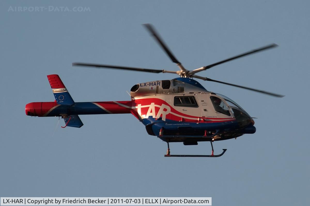 LX-HAR, 2002 McDonnell Douglas MD-902 Explorer C/N 900-00105, returning from a rescue mission