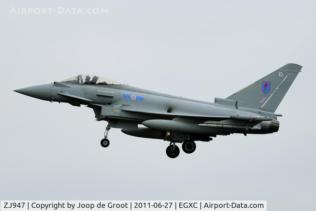 ZJ947, 2008 Eurofighter EF-2000 Typhoon FGR4 C/N 0159/BS040, 6 Squadron Leuchars, but temp. based at Coningsby