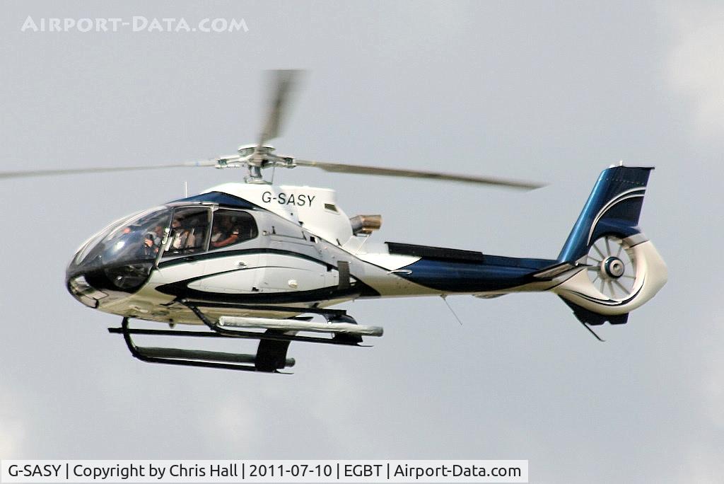 G-SASY, 2009 Eurocopter EC-130B-4 (AS-350B-4) C/N 4760, being used for ferrying race fans to the British F1 Grand Prix at Silverstone