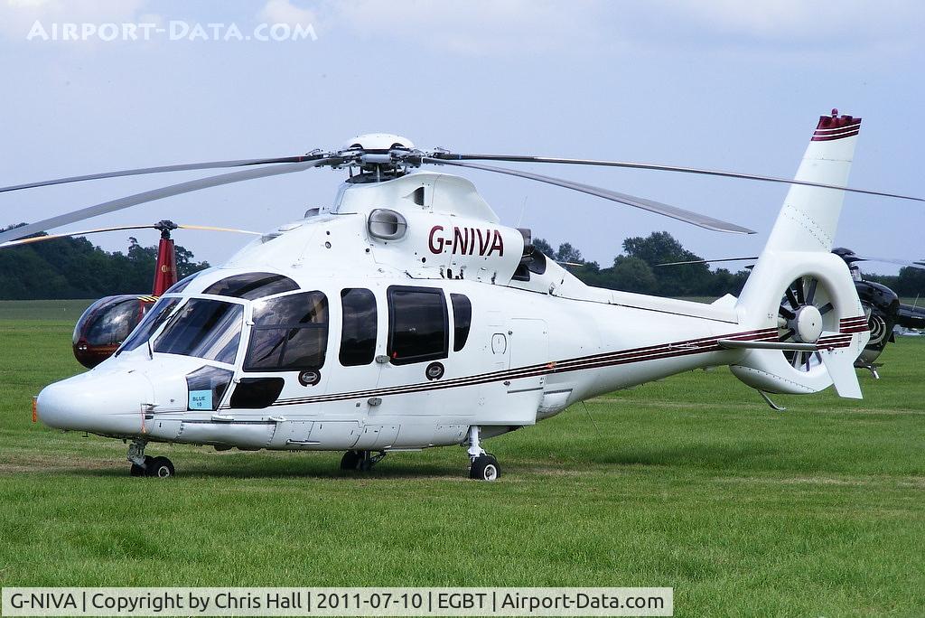G-NIVA, 2003 Eurocopter EC-155B-1 C/N 6642, being used for ferrying race fans to the British F1 Grand Prix at Silverstone