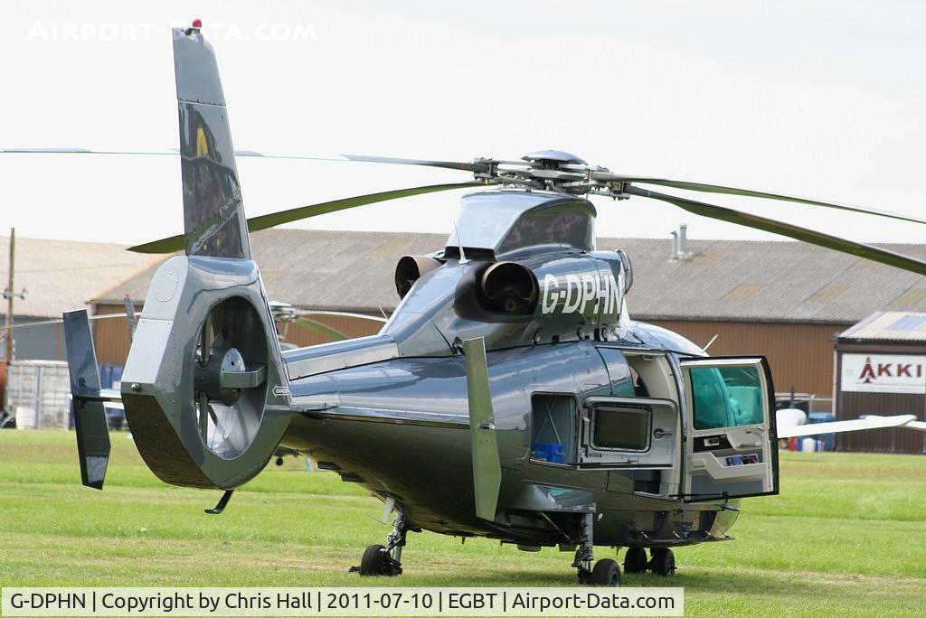 G-DPHN, 1988 Aerospatiale SA-365N-1 Dauphin 2 C/N 6307, being used for ferrying race fans to the British F1 Grand Prix at Silverstone