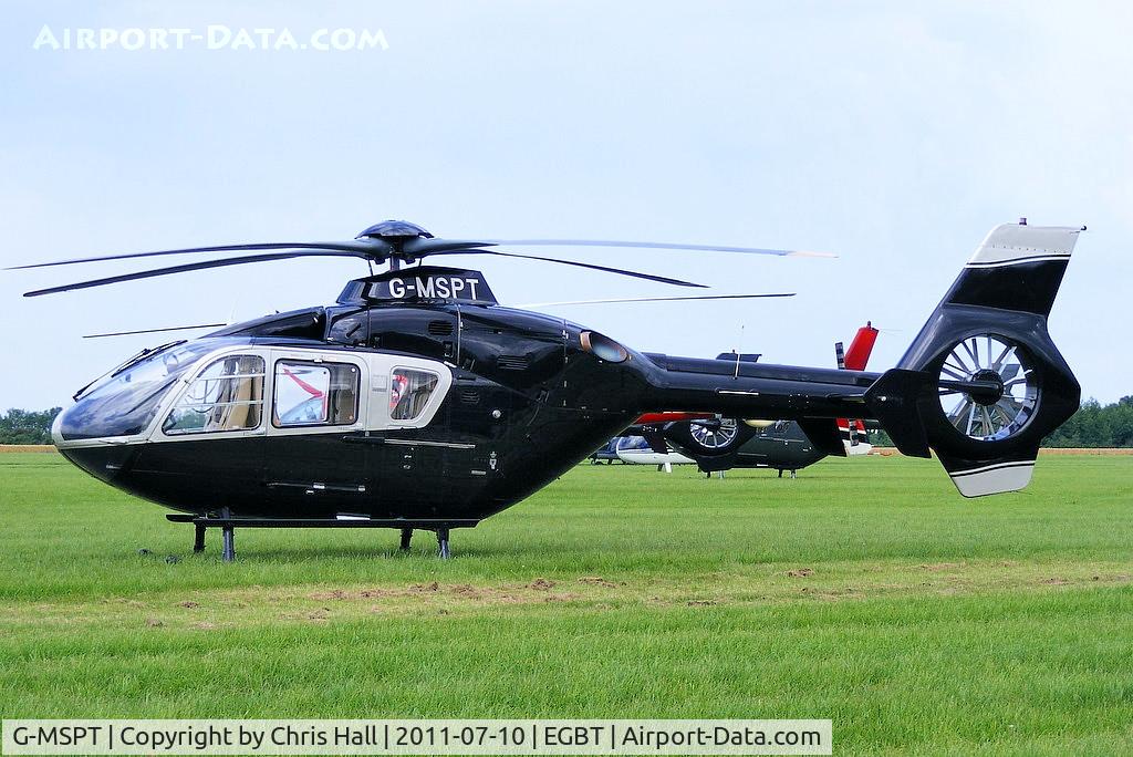 G-MSPT, 2004 Eurocopter EC-135T-2 C/N 0361, being used for ferrying race fans to the British F1 Grand Prix at Silverstone