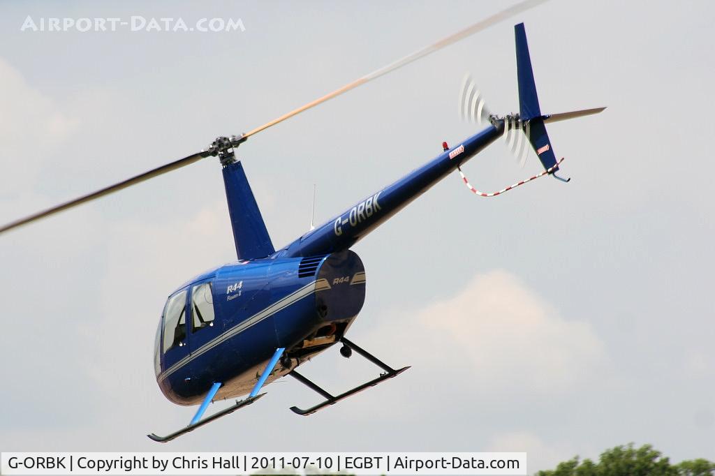 G-ORBK, 2003 Robinson R44 Raven II C/N 10213, being used for ferrying race fans to the British F1 Grand Prix at Silverstone