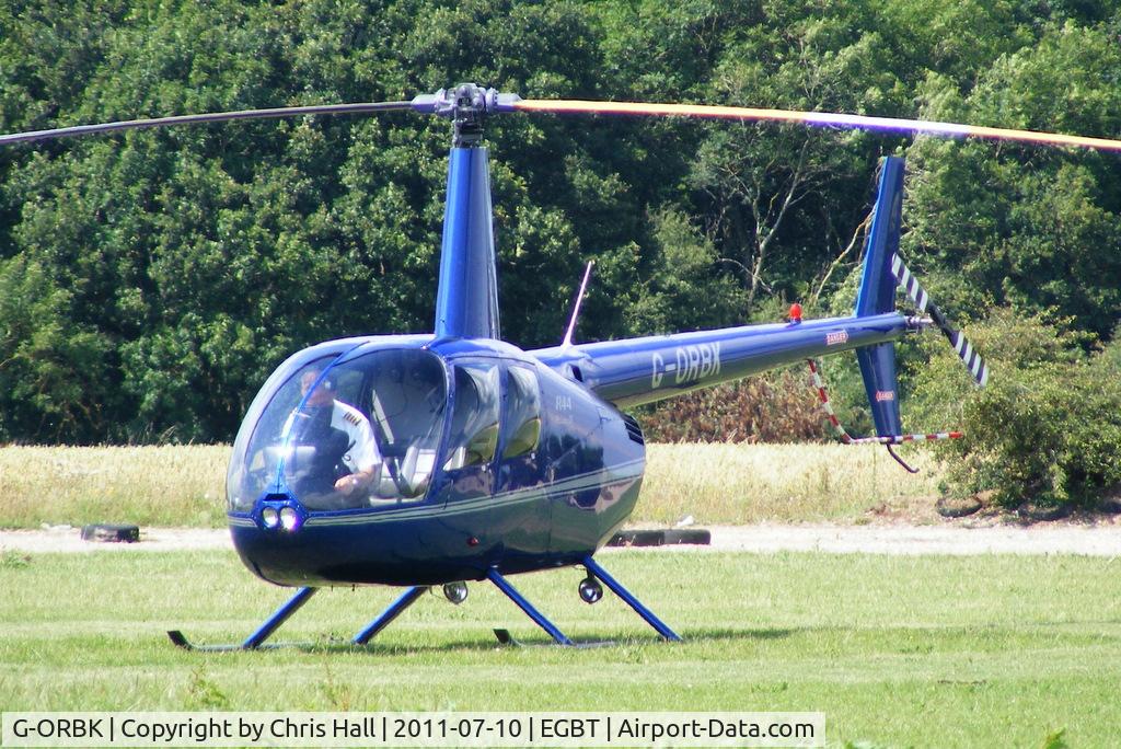 G-ORBK, 2003 Robinson R44 Raven II C/N 10213, being used for ferrying race fans to the British F1 Grand Prix at Silverstone