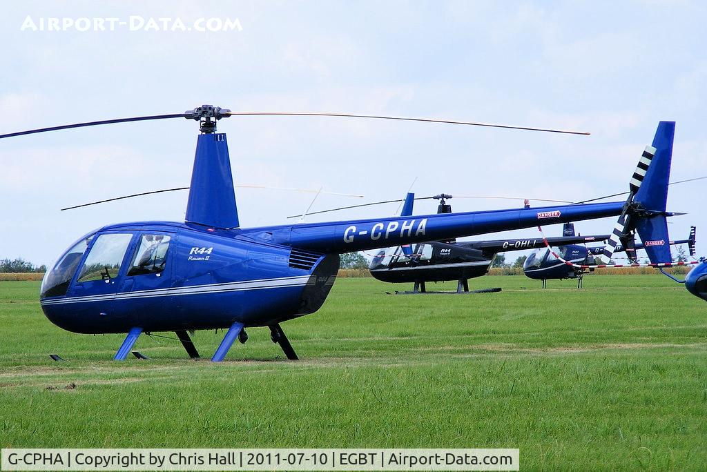 G-CPHA, 2008 Robinson R44 Raven II C/N 12641, being used for ferrying race fans to the British F1 Grand Prix at Silverstone