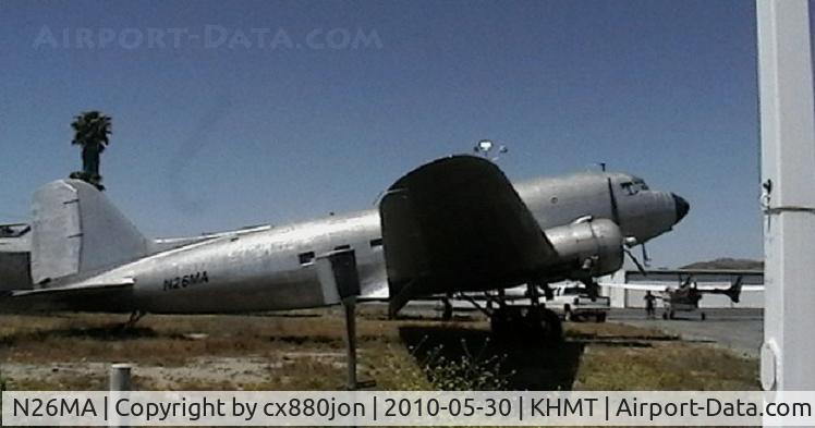 N26MA, 1939 Douglas DC-3-G102A C/N 2169, Bare, unpainted DC-3 @ Hemet