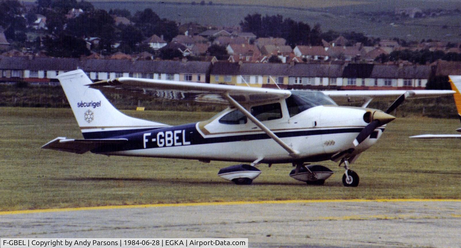 F-GBEL, Cessna 182K Skylane C/N 18257747, Visiting Shoreham (scanned print)