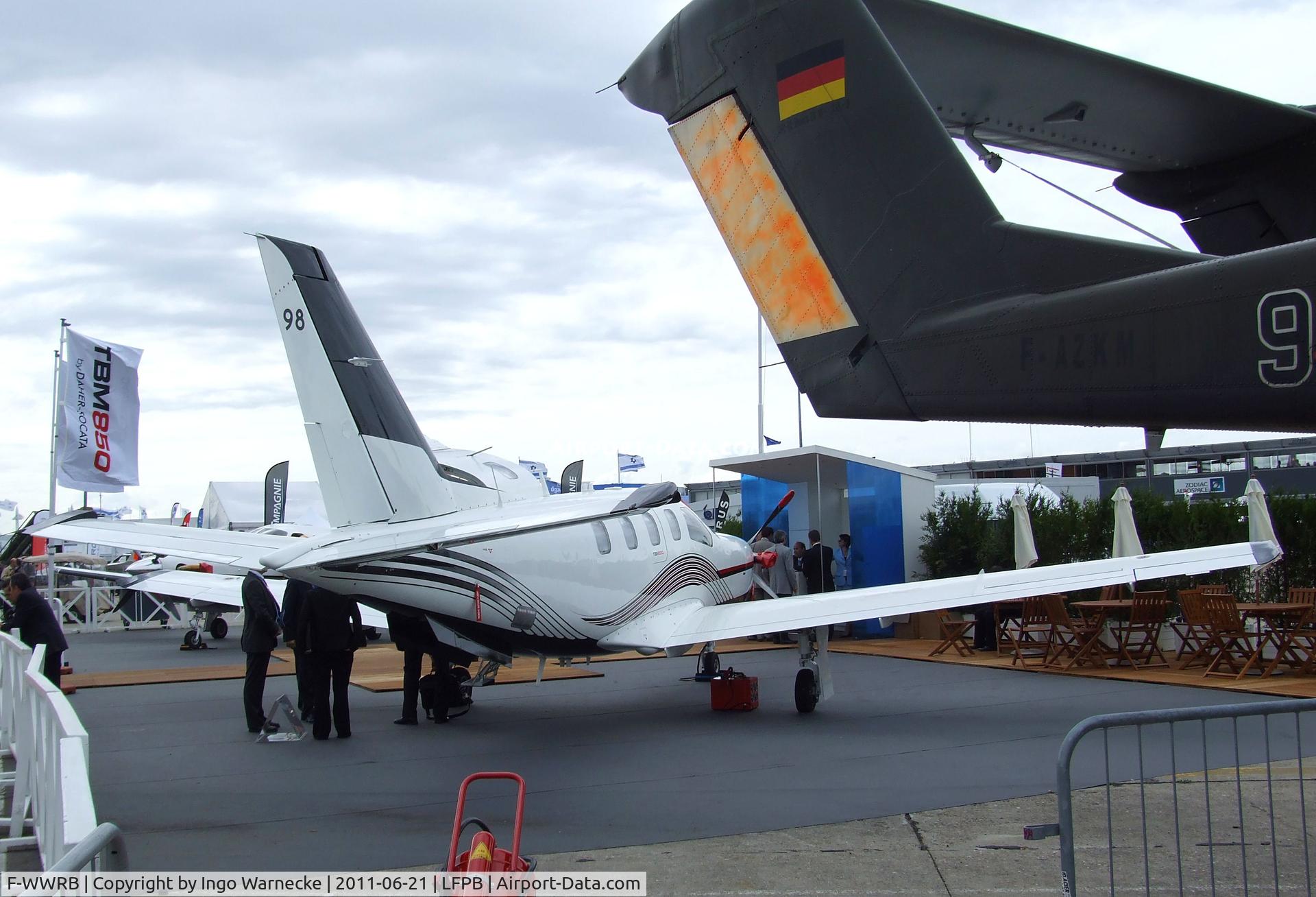 F-WWRB, Socata TBM-850 C/N 579, SOCATA TBM-850 at the Aerosalon 2011, Paris (registration according to other websites visible only inside the plane, c/n visible outside)