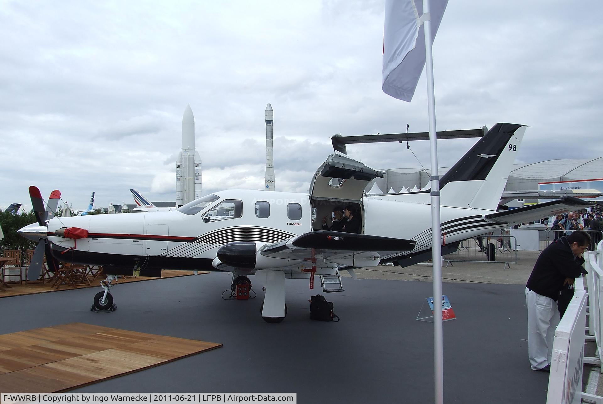 F-WWRB, Socata TBM-850 C/N 579, SOCATA TBM-850 at the Aerosalon 2011, Paris (registration according to other websites visible only inside the plane, c/n visible outside)