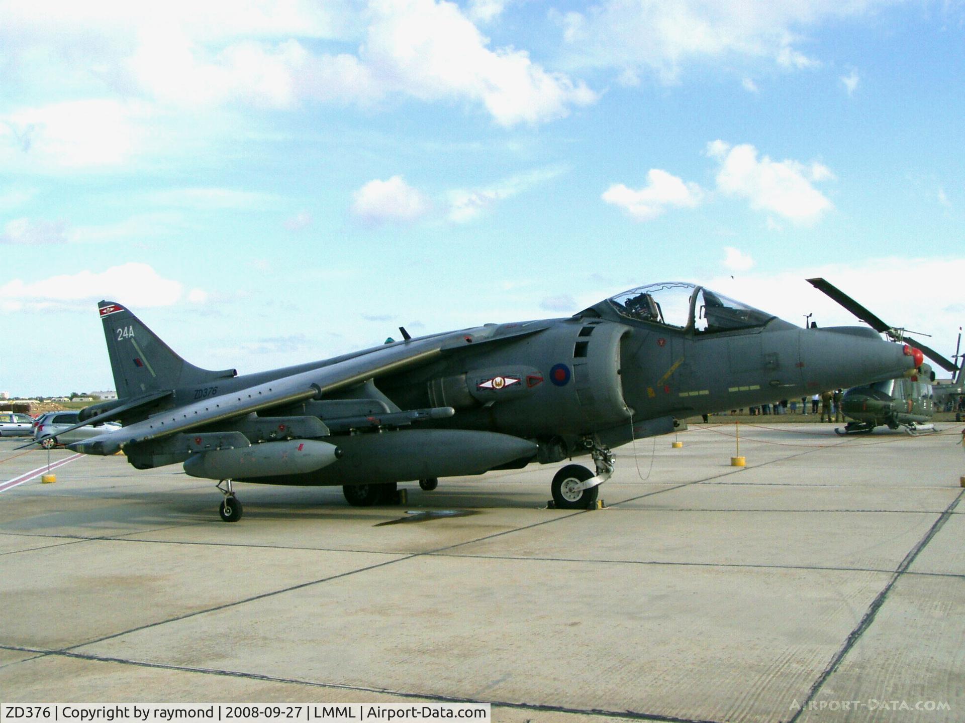 ZD376, 1988 British Aerospace Harrier GR.7A C/N P24, Harrier GR7 ZD376/24A 1Sqd RAF