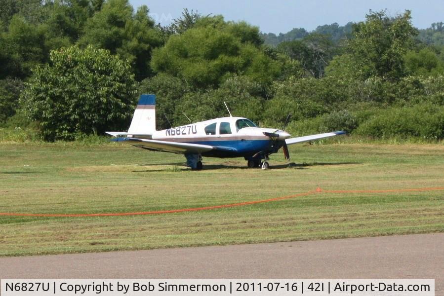 N6827U, 1963 Mooney M20D Master C/N 186, EAA fly-in at Zanesville, Ohio