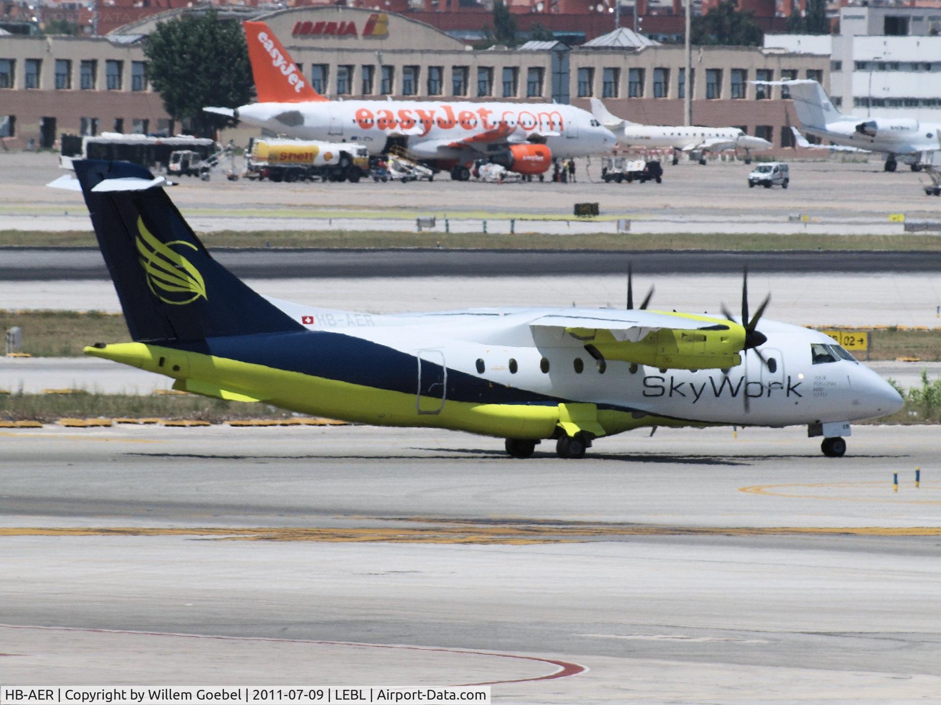 HB-AER, 1996 Dornier 328-110 C/N 3066, Depart from Barcalona Airport