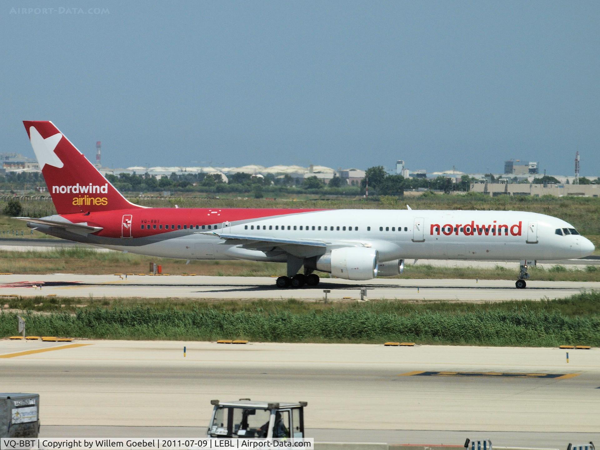 VQ-BBT, 1998 Boeing 757-2Q8 C/N 29443, Depart from Barcalona Airport