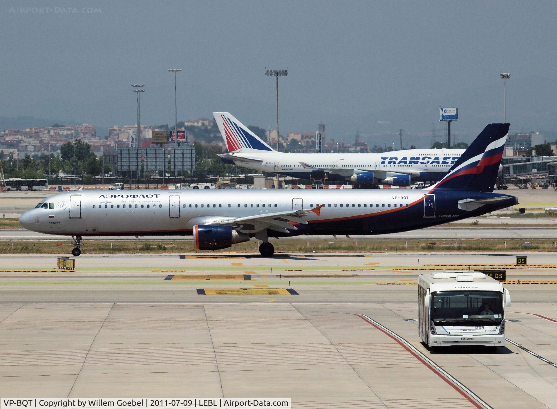 VP-BQT, 2006 Airbus A321-211 C/N 2965, Arrival on Barcalona Airport