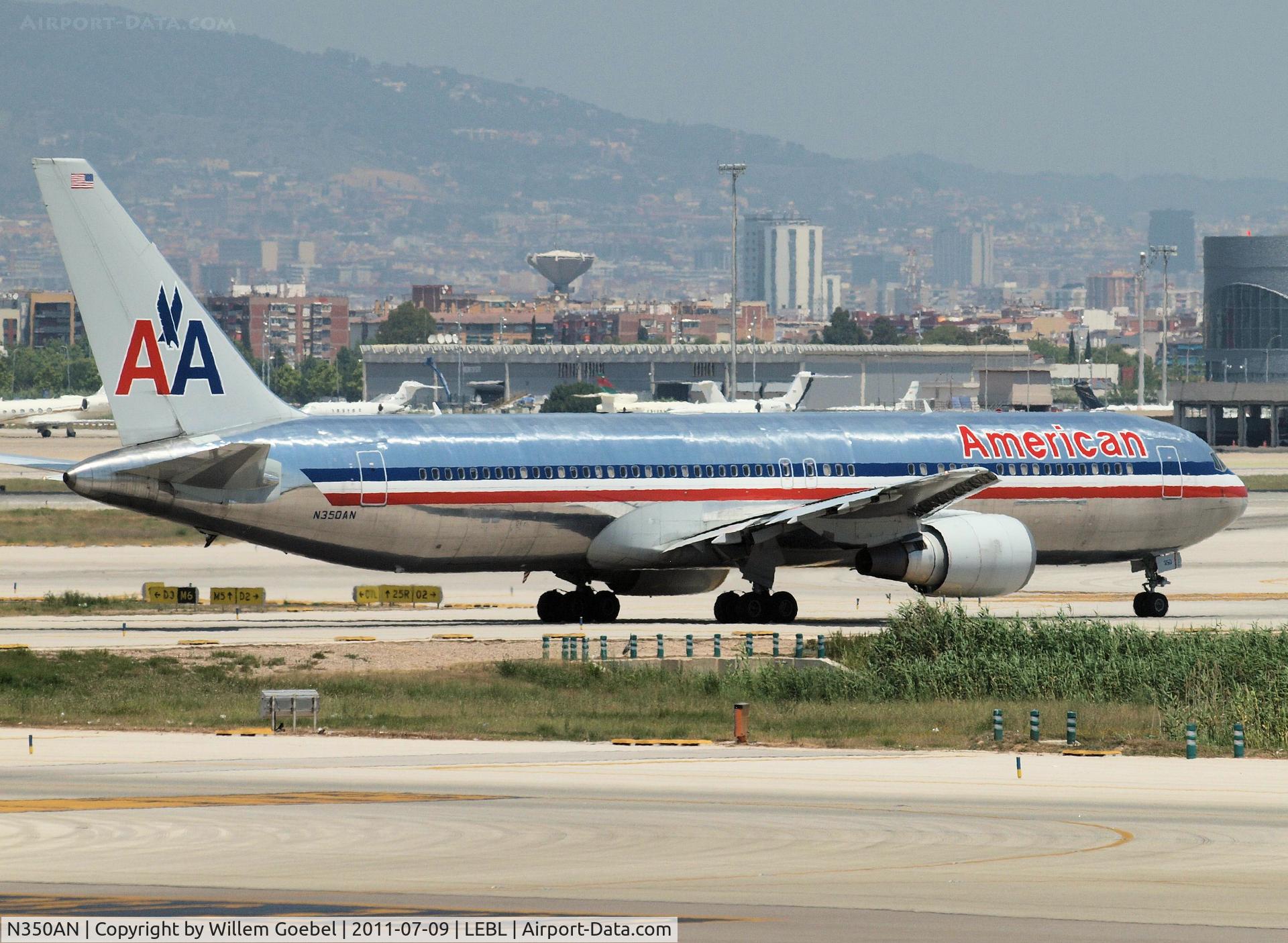 N350AN, 2003 Boeing 767-323/ER C/N 33089, Depart from Barcelona Airport
