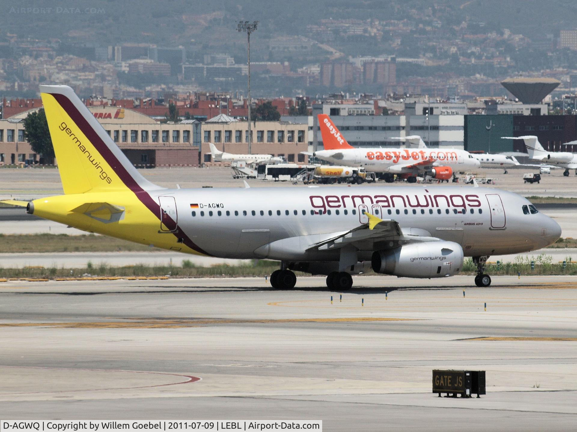 D-AGWQ, 2010 Airbus A319-132 C/N 4256, Depart from Barcelona Airport