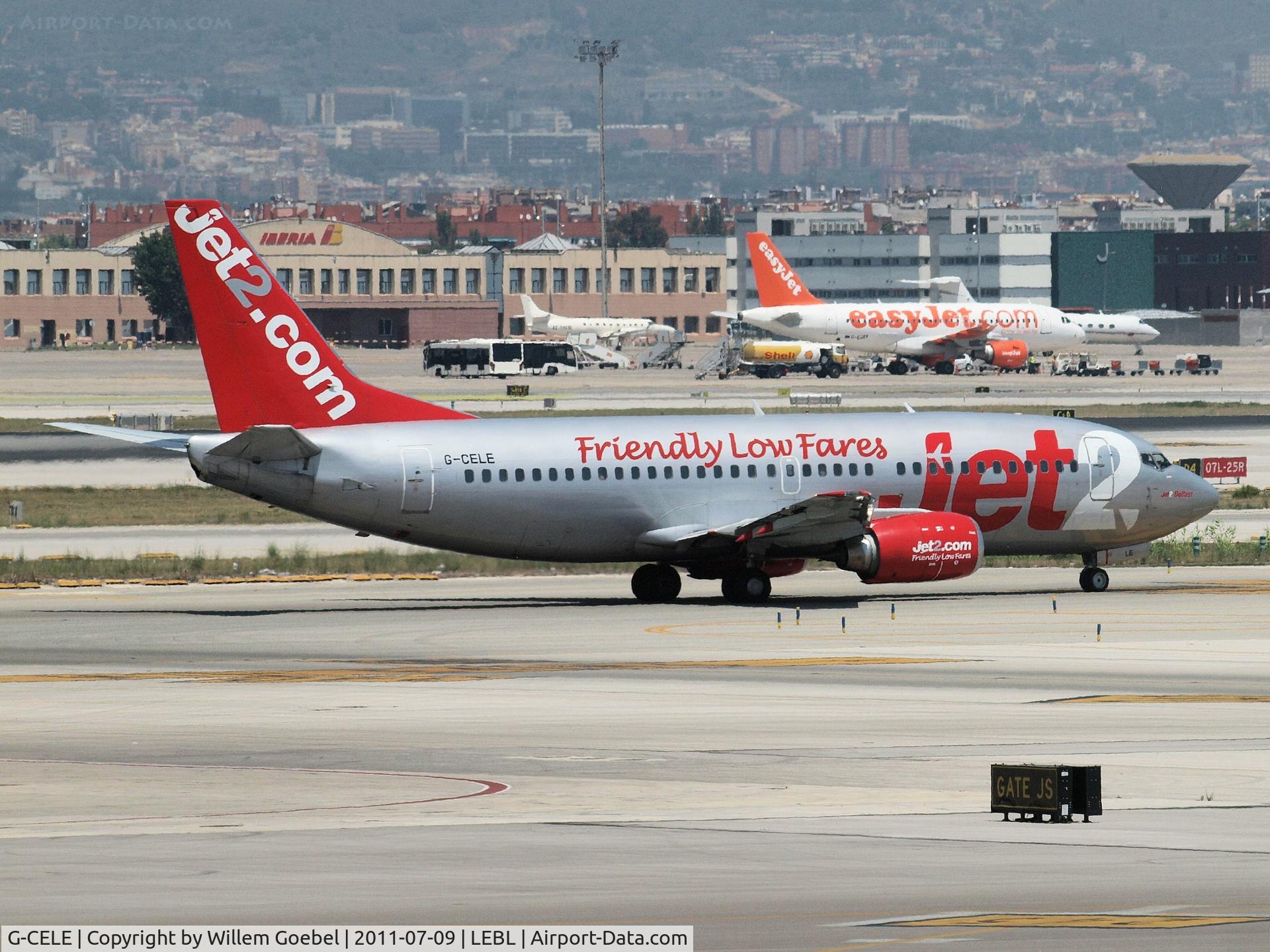 G-CELE, 1988 Boeing 737-33A C/N 24029, Depart from Barcelona Airport