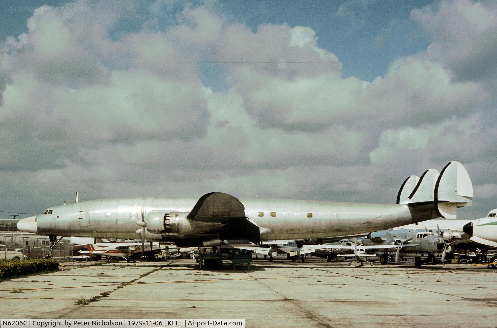 N6206C, 1951 Lockheed 1049-53 C/N 4006, Former Eastern Air Lines Super Constellation as seen at Fort Lauderdale in November 1979.