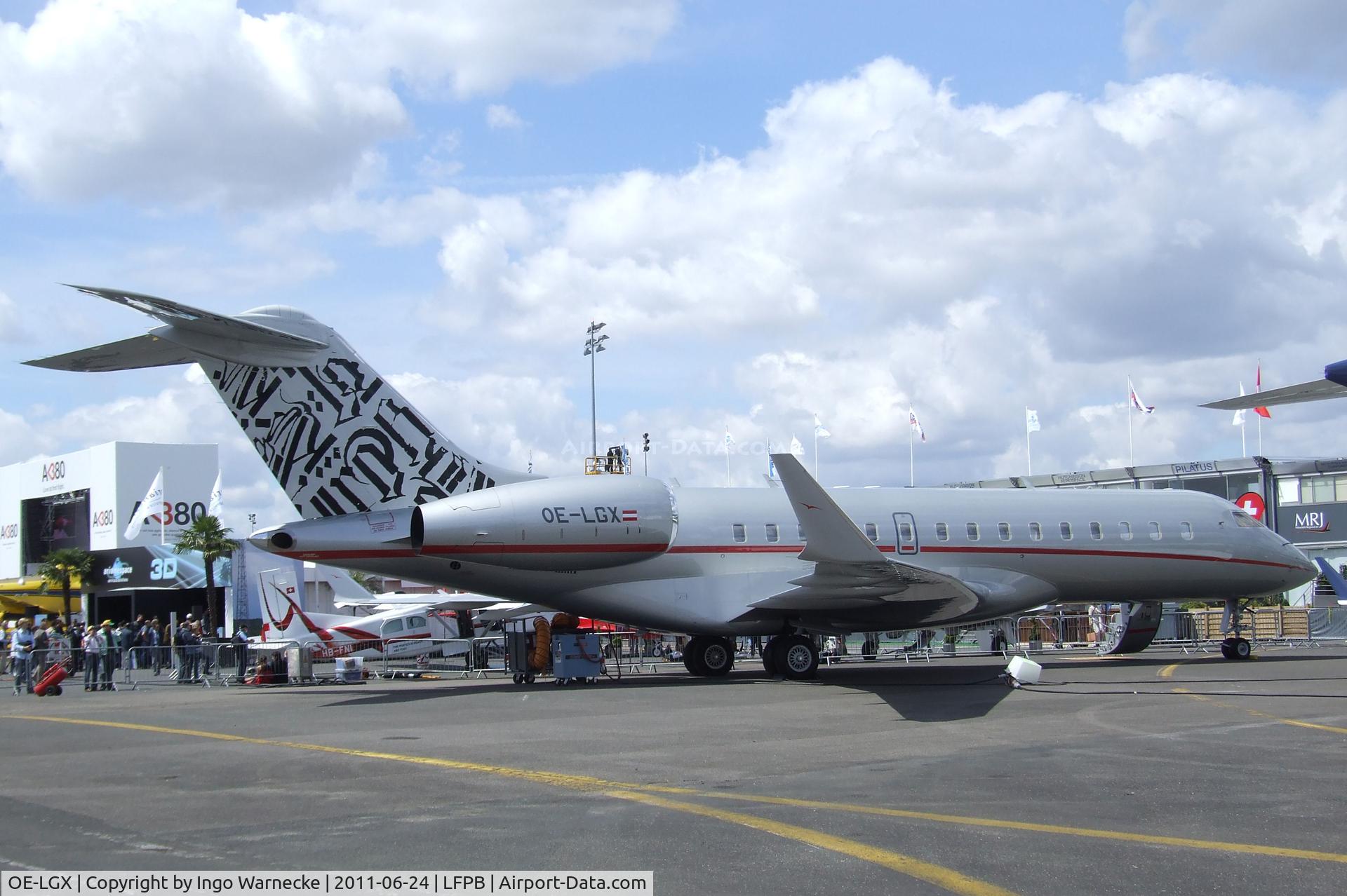 OE-LGX, 2008 Bombardier BD-700-1A10 Global Express C/N 9323, Bombardier BD700 at the Aerosalon 2011, Paris