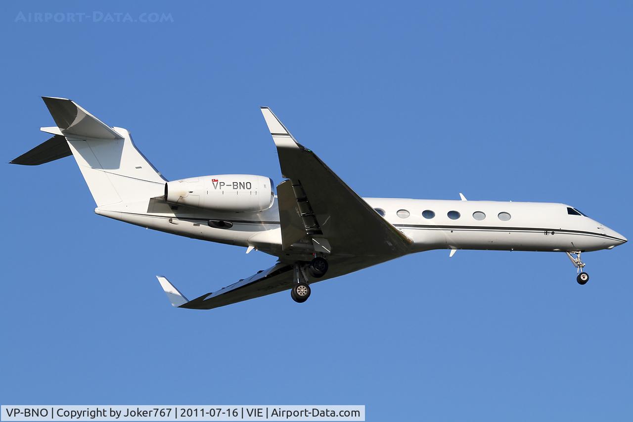 VP-BNO, 2004 Gulfstream Aerospace GV-SP (G550) C/N 5050, Private